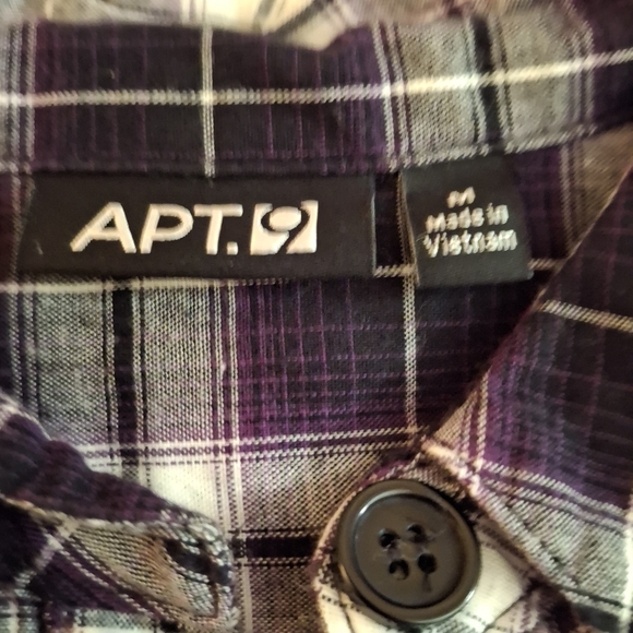 Apt. 9 Womn's Purple and White Plaid Button Down Mini Dress - Picture 5 of 9
